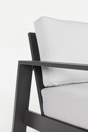 Salotto con poltrone e tavolino "Baltic" struttura in alluminio per veranda e giardino