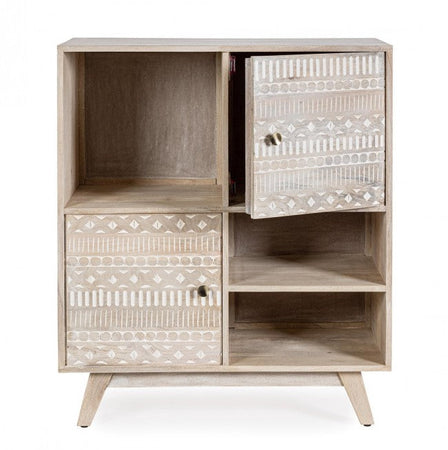 Credenza "Indira" con struttura in legno di mango, schienale in mdf, decorazioni fatte a mano
