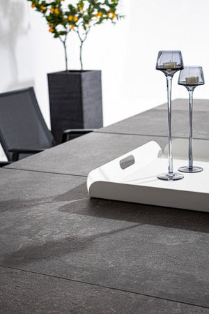 Tavolo allungabile "Krion" con struttura in alluminio, piano in ceramica, da 205 - 265 x 103 cm