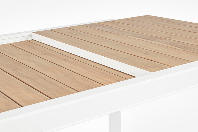 Tavolo allungabile "Belmar" in alluminio effetto legno per esterno