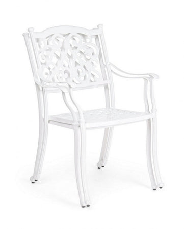 Poltrona con braccioli "Ivrea", in alluminio pressofuso effetto lucido, da 65 cm