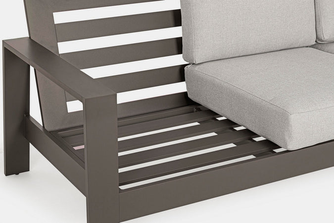Salotto con poltrone e tavolino "Baltic" struttura in alluminio per veranda e giardino