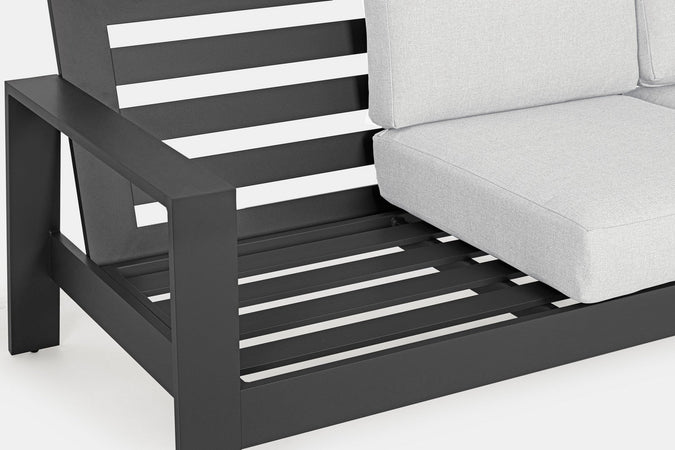 Salotto con poltrone e tavolino "Baltic" struttura in alluminio per veranda e giardino