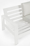 Salotto con poltrone e tavolino Baltic struttura in alluminio per veranda e giardino