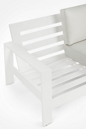 Salotto con poltrone e tavolino "Baltic" struttura in alluminio per veranda e giardino