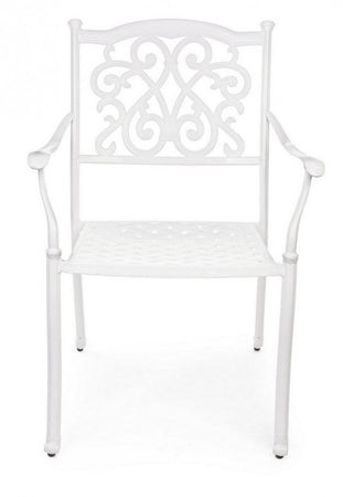 Poltrona con braccioli "Ivrea", in alluminio pressofuso effetto lucido, da 65 cm