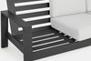 Salotto con poltrone e tavolino Baltic struttura in alluminio per veranda e giardino
