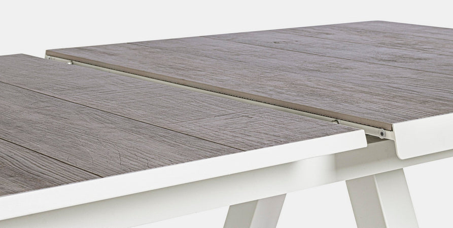 Tavolo allungabile "Krion" con struttura in alluminio, piano in ceramica, da 205 - 265 x 103 cm