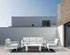 Salotto con poltrone e tavolino Baltic struttura in alluminio per veranda e giardino