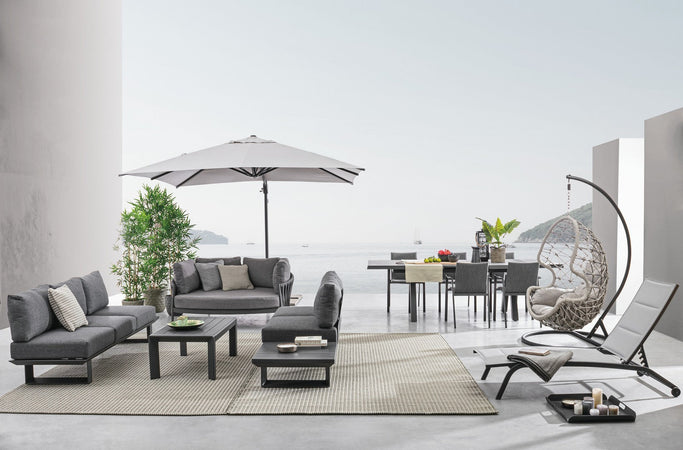 Tavolo allungabile "Krion" con struttura in alluminio, piano in ceramica, da 205 - 265 x 103 cm
