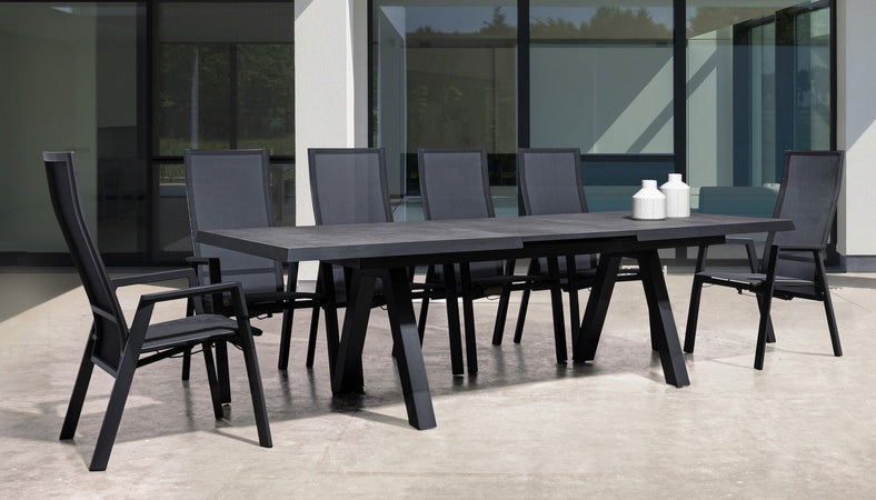 Tavolo allungabile "Krion" con struttura in alluminio, piano in ceramica, da 205 - 265 x 103 cm