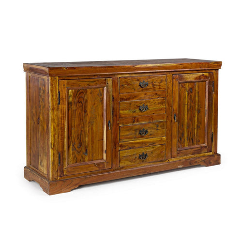 Credenza Chateaux in legno di acacia indiano massiccio, con finitura rustica, stile rustico