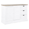 Credenza Dorotea con struttura in MDF, maniglie in legno di pino