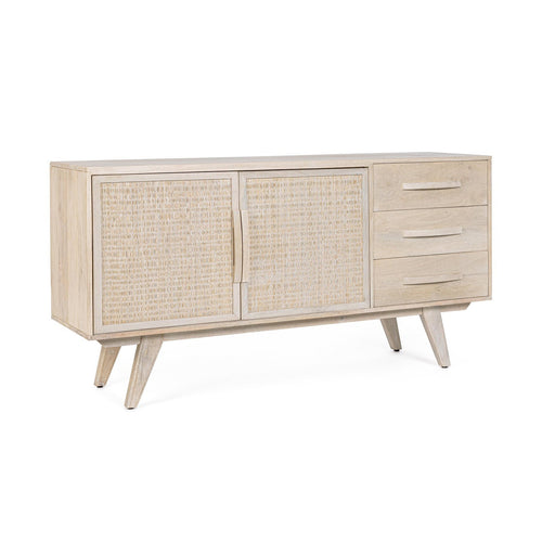 Credenza Sahana con struttura in legno di mango, schienale e fondo cassetti in mdf