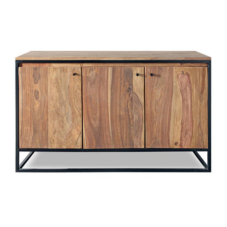Credenza "Nartan" con struttura in legno sheesham, schienale in compensato