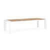 Tavolo allungabile Cameron con struttura in alluminio, piano in teak, stile moderno
