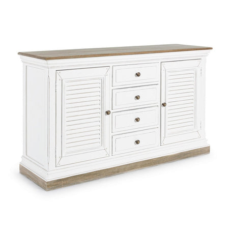 Credenza "Lincoln" in legno di mango, con schienali e laterali in mdf, finitura vernice a base d'acqua, stile rustico