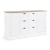 Credenza Dorotea con struttura in MDF, maniglie in legno di pino