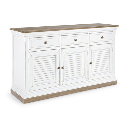 Credenza "Lincoln" in legno di mango, con schienali e laterali in mdf, finitura vernice a base d'acqua, stile rustico