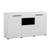 Credenza Juliette, color bianco, con struttura in truciolare rivestito, mobile in kit