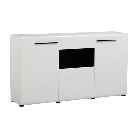 Credenza "Juliette", color bianco, con struttura in truciolare rivestito, mobile in kit