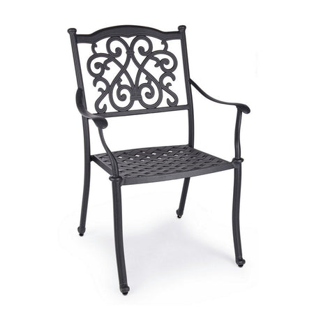Poltrona con braccioli "Ivrea", in alluminio pressofuso effetto lucido, da 65 cm