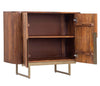 Credenza Vilas con struttura in legno di mango, schienali in mdf, gambe e maniglie in acciaio