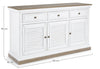 Credenza Lincoln in legno di mango, con schienali e laterali in mdf, finitura vernice a base d'acqua, stile rustico
