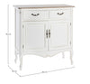 Credenza Justine 2 ante e 2 cassetti, con struttura in legno Paulownia, stile classico