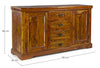Credenza Chateaux in legno di acacia indiano massiccio, con finitura rustica, stile rustico