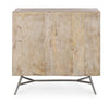 Credenza Leiston 1 anta e 3 cassetti, con struttura in legno di mango, stile industriale
