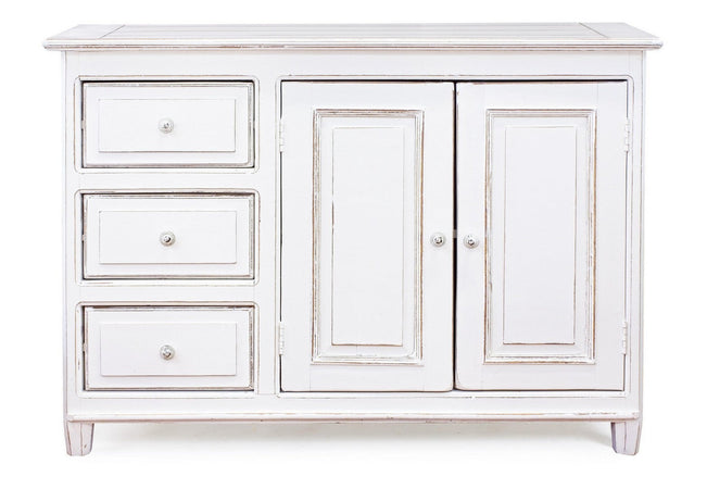 Credenza "Colette" in legno di mango massiccio, con schienali e laterali in mdf, stile rustico