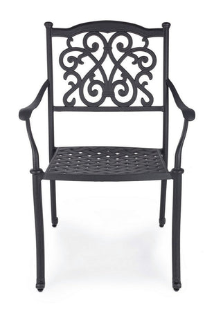 Poltrona con braccioli "Ivrea", in alluminio pressofuso effetto lucido, da 65 cm