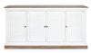 Credenza Lincoln in legno di mango, con schienali e laterali in mdf, finitura vernice a base d'acqua, stile rustico