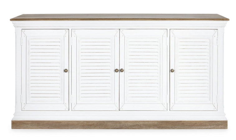 Credenza "Lincoln" in legno di mango, con schienali e laterali in mdf, finitura vernice a base d'acqua, stile rustico