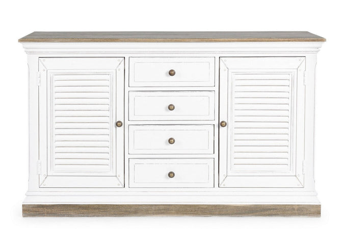 Credenza "Lincoln" in legno di mango, con schienali e laterali in mdf, finitura vernice a base d'acqua, stile rustico