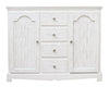 Credenza Blanc con struttura in MDF, finitura bianca opaca, effetto decapato, stile classico