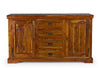 Credenza Chateaux in legno di acacia indiano massiccio, con finitura rustica, stile rustico