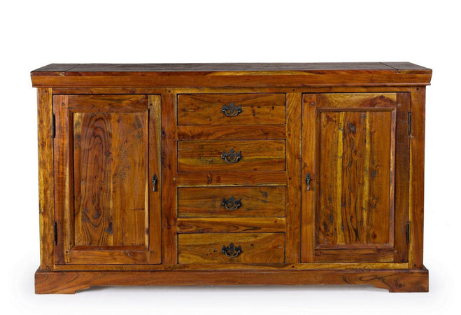 Credenza "Chateaux" in legno di acacia indiano massiccio, con finitura rustica, stile rustico