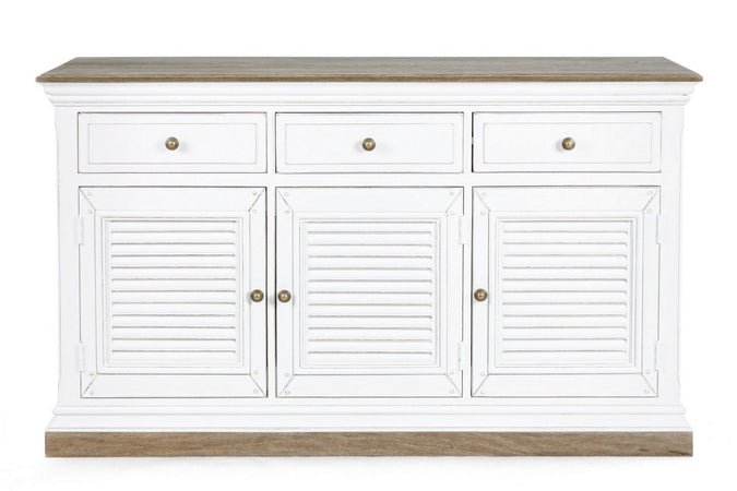 Credenza "Lincoln" in legno di mango, con schienali e laterali in mdf, finitura vernice a base d'acqua, stile rustico