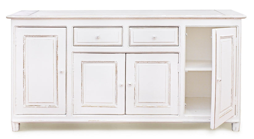Credenza "Colette" in legno di mango massiccio, con schienali e laterali in mdf, stile rustico