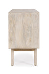 Credenza Indira con struttura in legno di mango, schienale in mdf, decorazioni fatte a mano
