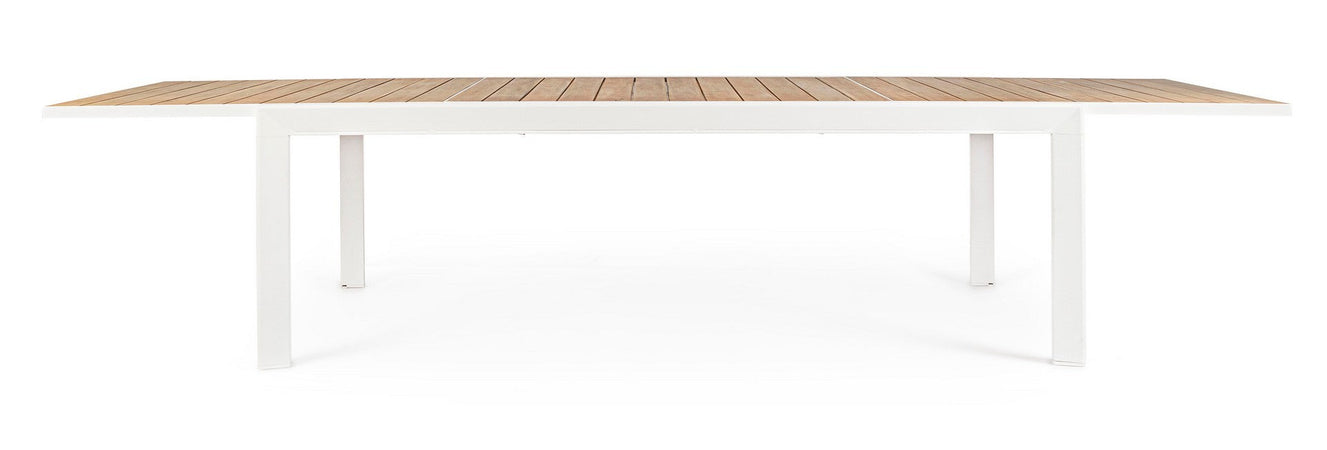 Tavolo allungabile "Belmar" in alluminio effetto legno per esterno