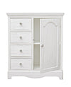 Credenza Blanc con struttura in MDF, finitura bianca opaca, effetto decapato, stile classico