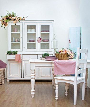 Credenza "Colette" in legno di mango massiccio, con schienali e laterali in mdf, stile rustico