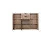 Credenza Swiss, con 3 ante e 2 cassetti, color rovere, con struttura in truciolare rivestito, mobile in kit