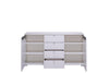 Credenza Zurich, con 2 ante e 4 cassetti, color bianco opaco, con struttura in truciolare rivestito, mobile in kit