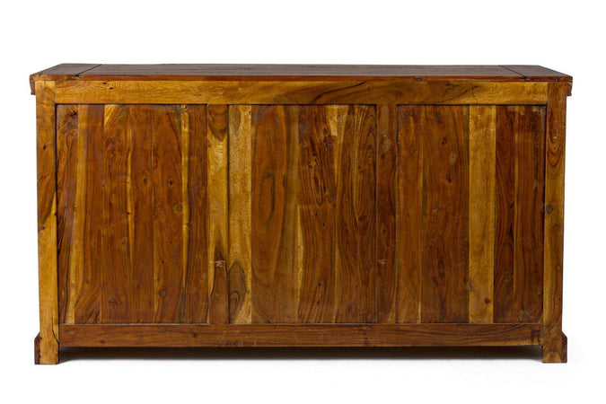Credenza "Chateaux" in legno di acacia indiano massiccio, con finitura rustica, stile rustico