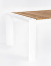 Tavolo allungabile Cameron con struttura in alluminio, piano in teak, stile moderno