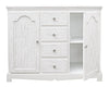 Credenza Blanc con struttura in MDF, finitura bianca opaca, effetto decapato, stile classico